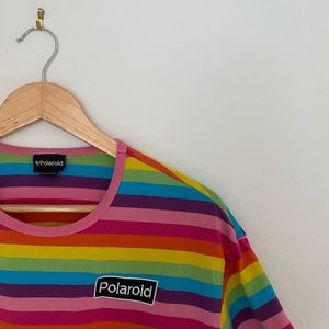 Vintage style Polaroid Rainbow Crop Top T-Shirt M